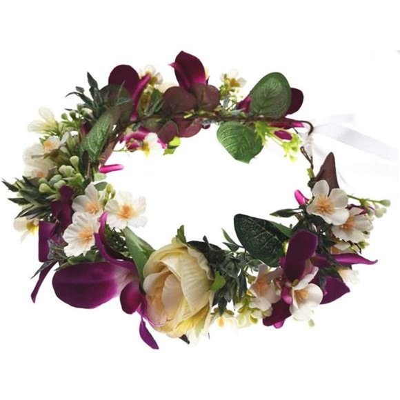 Maternity Woodland Photo Shoot Peony Flower Crown Hair Wreath Wedding Headband - Picture 2 of 3